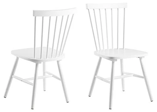 AC Design Furniture Susanne Chaises de salle à manger Lot de 2, H: 86 x l: 50,5 x L: 49,5 cm, Blanc, Bois, 2 pc