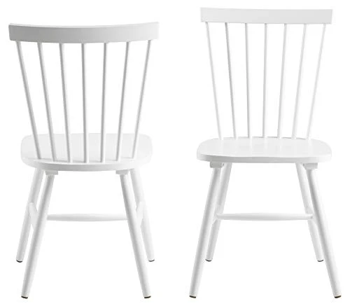 AC Design Furniture Susanne Chaises de salle à manger Lot de 2, H: 86 x l: 50,5 x L: 49,5 cm, Blanc, Bois, 2 pc