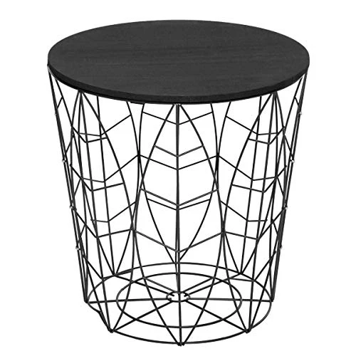 Table d'appoint Kumi Feuille Noire D40 cm - Atmosphera créateur d'intérieur
