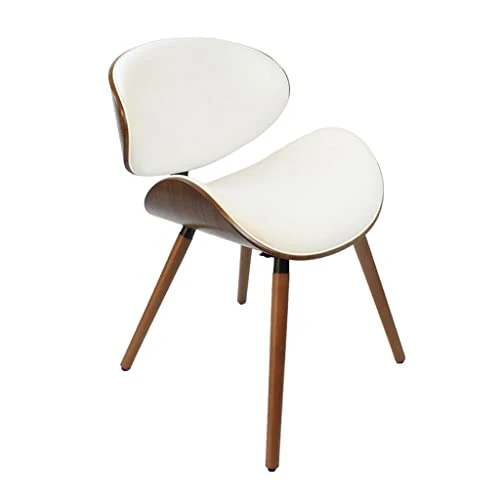 BTZHY Fauteuil Chaise,Chaise de Salle à Manger Papillon, Chaises de Salle à Manger Modernes du Milieu du Siècle, Chaise d'appoint de Cuisine Contemporaine Rembourrée en Faux Cuir Noyer à Dossier I