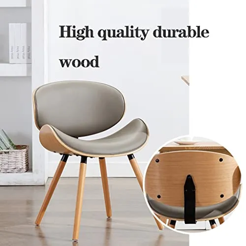 BTZHY Fauteuil Chaise,Chaise de Salle à Manger Papillon, Chaises de Salle à Manger Modernes du Milieu du Siècle, Chaise d'appoint de Cuisine Contemporaine Rembourrée en Faux Cuir Noyer à Dossier I