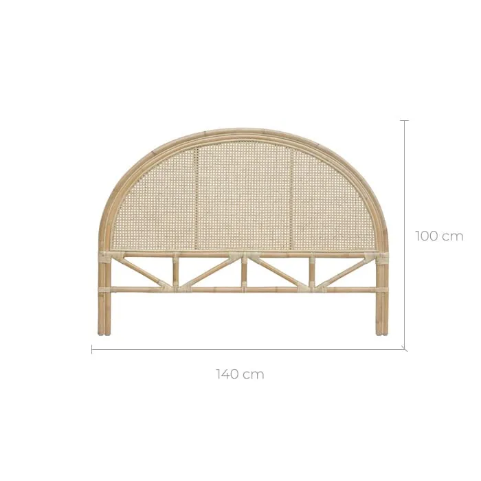 Rendez-Vous Deco - Tête de Lit en Rotin - Idéale pour lit 140 x 190 - Modèle Madya - Inspiration Bohème Chic - L.140 cm x H.100 cm - 5 kg