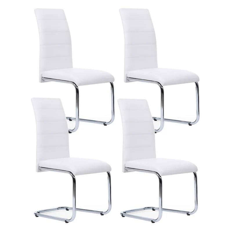 IDMarket - Lot de 4 chaises MIA Blanches pour Salle à Manger