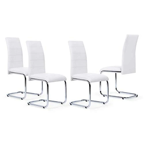 IDMarket - Lot de 4 chaises MIA Blanches pour Salle à Manger