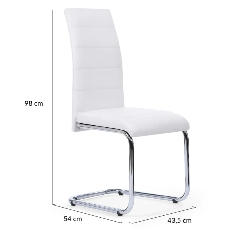 IDMarket - Lot de 4 chaises MIA Blanches pour Salle à Manger