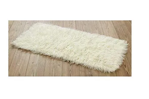 Rugs & Stuff Tapis Flokati Tapis grec à poil long Couleur ivoire 1500 g/m² 4 tailles disponibles, Laine, beige, 140 x 200 cm