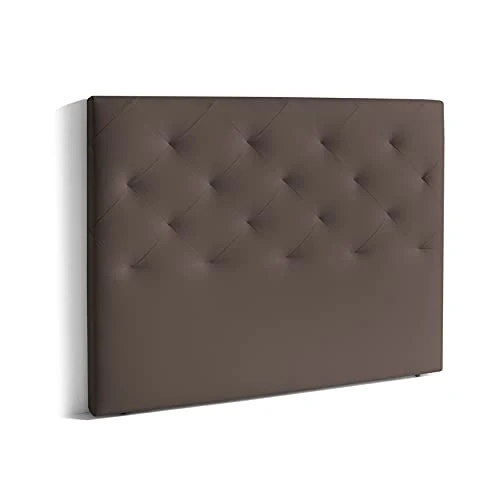 MOMMA HOME - Tête de lit - Modèle Myro - Marron - 160 x 120 cm - Revêtement en Similicuir matelassé - Accessoires de Suspension Inclus - Tête de lit pour Chambre à Coucher
