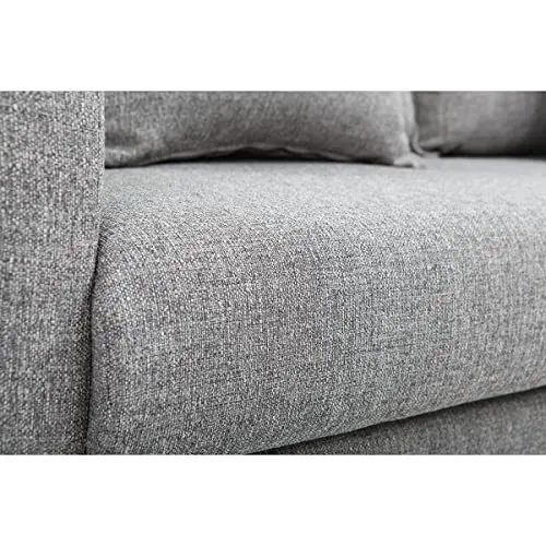 Miliboo Canapé scandinave 3 Places en Tissu Gris et Bois Clair Kate