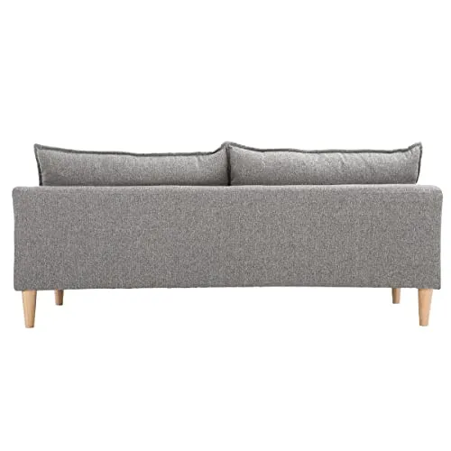 Miliboo Canapé scandinave 3 Places en Tissu Gris et Bois Clair Kate