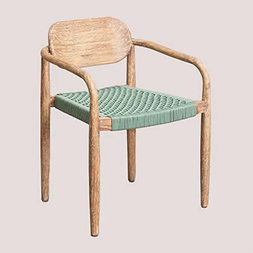 SKLUM Lot de 2 chaises de Salle à Manger Naele avec accoudoirs Vert Aquamarine