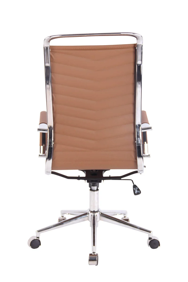 CLP Chaise De Bureau Batley avec roulettes en Similicuir Ou Cuir I Fauteuil Bureau Réglable avec Accoudoirs I Fauteuil De Direction Ergonomique, Couleur:Brun Clair, matière:Similicuir