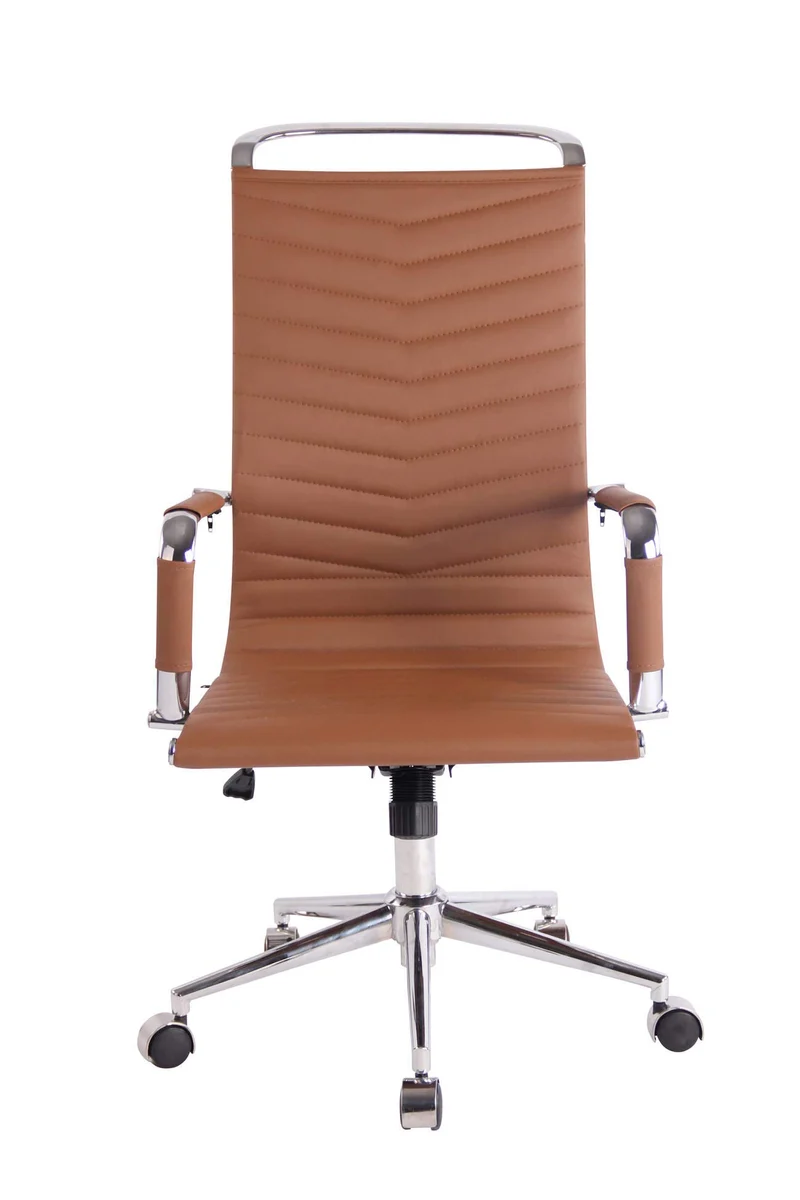 CLP Chaise De Bureau Batley avec roulettes en Similicuir Ou Cuir I Fauteuil Bureau Réglable avec Accoudoirs I Fauteuil De Direction Ergonomique, Couleur:Brun Clair, matière:Similicuir