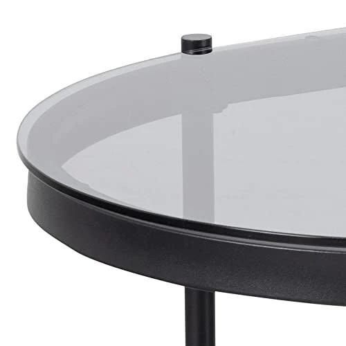 AC Design Furniture Bertha Table Basse, Verre, Gris, H: 42 x B: 95 x T: 50 cm