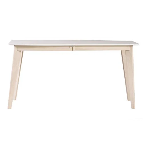Miliboo Table à Manger Extensible scandinave Blanc et Bois Clair L150-200 cm Leena