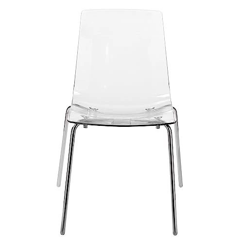 Lot de 2 Chaises de Salle à Manger Transparentes en Polycarbonate Elégante Silerton
