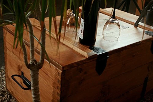 TANGDIAABBCC Own Design Rustic Vintage Cottage Retro Wooden Pine Chest Trunk Coffee Table Blanket Box Medium Wood Brown