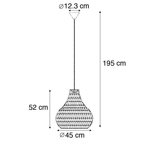 QAZQA lina - Grande suspension Design - 1 lumière - Ø 450 mm - Blanc - Design,Rétro - Éclairage intérieur - Salon I Chambre I Cuisine I Salle à manger