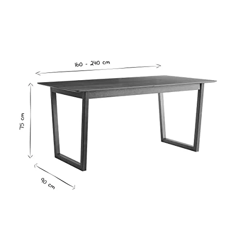 Miliboo Table à Manger Extensible rectangulaire en Bois foncé Noyer L160-240 cm LAHO