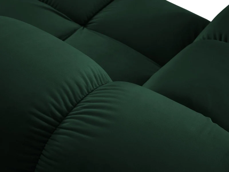MICADONI Canapé Modulable Droit en Velours, Bellis, 4 Places, Vert Bouteille, 282x94x63 Fabriqué en Europe
