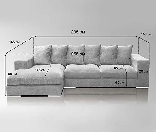 Amaris Elements | Canapé d'angle « Newman » avec 6 Coussins, Tissu Velours Marron, Salon de Jardin 4 Places 2.95m