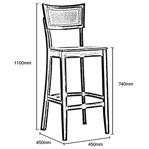AARONG Tabourets De Bar Chaises De Comptoir Tabourets Rétro Bois Jardin Patio Restaurant Chaise Loisirs Barre Haute avec Repose-Pieds, 4 Couleurs Disponibles Taille 45x45x110cm (Couleur: Bois Coule