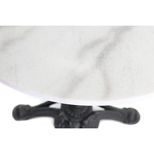 Miliboo Table bistrot Ronde en marbre Blanc et métal Noir L60 cm CONTY