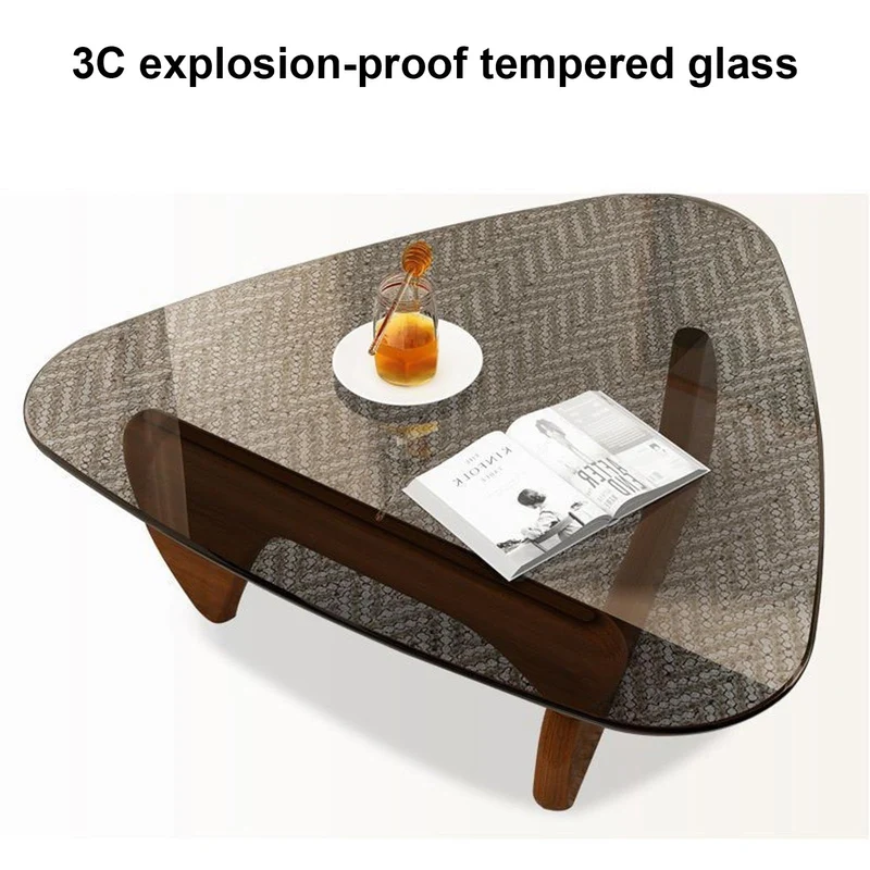 LOGAUT Table Basse en Verre Triangulaire, Table Basse Moderne, Table Basse Moderne du Milieu du Siècle, Petite Table Basse en Verre, pour Salon, Patio