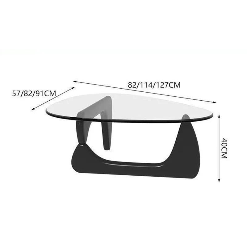 LOGAUT Table Basse en Verre Triangulaire, Table Basse Moderne, Table Basse Moderne du Milieu du Siècle, Petite Table Basse en Verre, pour Salon, Patio
