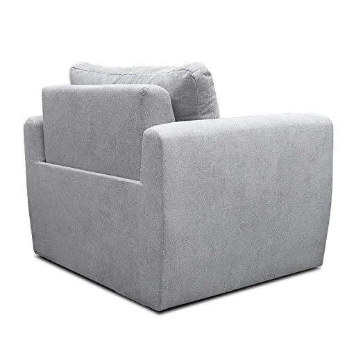 Petit Canapé lit Convertible Salon Chambre d'ado Fauteuil Tissu Peluche SARA 80 (Gris foncé)
