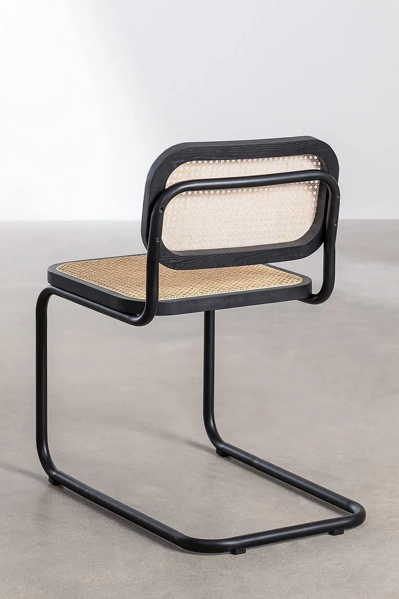 SKLUM Pack 2 Chaises de Salle à Manger en Rotin Tento Noir Noir