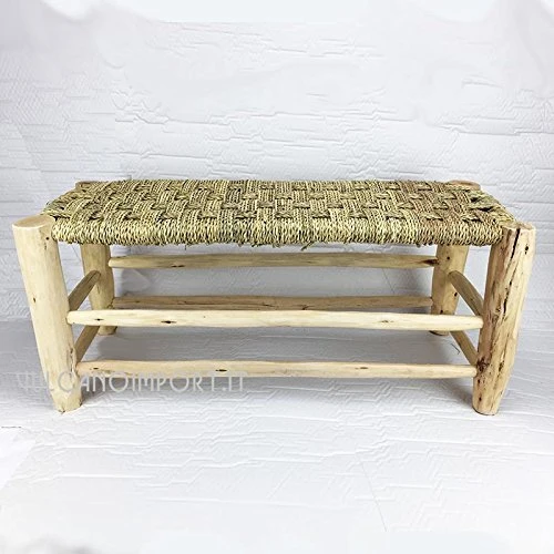 Artigianato vulcano Banc en bois de peuplier marocain
