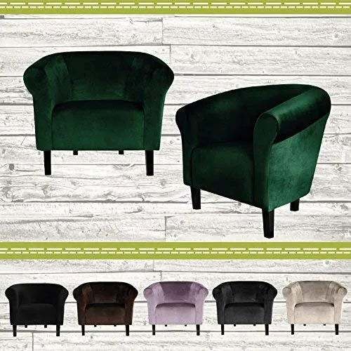 Fortisline Fauteuil Crapaud Monaco Velvet en Velours Noir sièges pour Salon Bistro caféW364_20