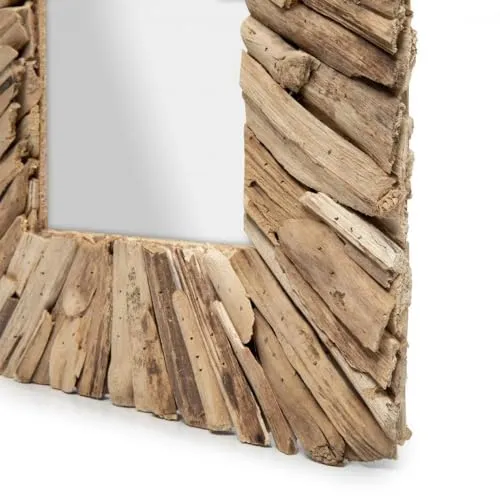 Bazar Bizar Bois flotté Encadré Miroir Naturel M