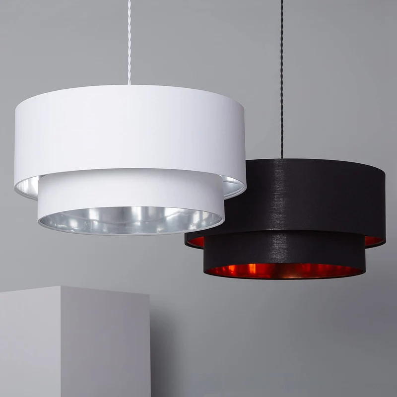 LEDKIA LIGHTING Suspension Textile Reflect Duo Blanc
