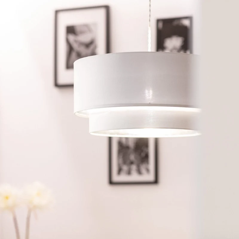 LEDKIA LIGHTING Suspension Textile Reflect Duo Blanc
