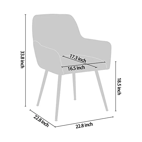 CangLong Furniture Lot de 2 fauteuils Modernes pour Salon et Salle à Manger avec Pieds en métal Noir, Beige