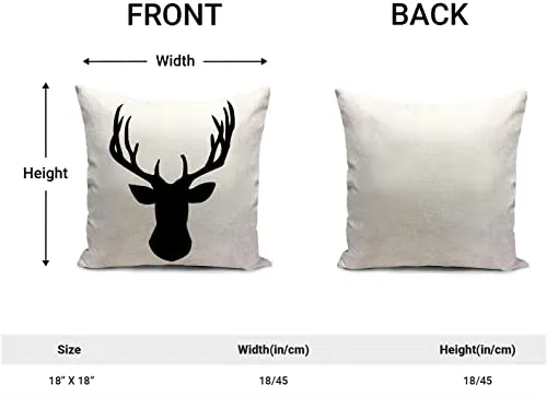 HUASHUZI Housse de coussin décorative en forme de tête de cerf - Décoration d'intérieur pour salon, canapé, lit, canapé - 45 x 45 cm