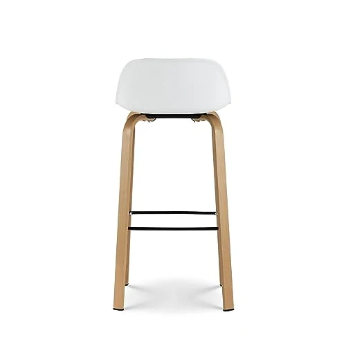 Kosmi - Tabouret de Bar Style scandinave avec Pieds Effet Bois en métal - Hauteur 66cm