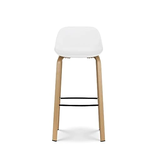Kosmi - Tabouret de Bar Style scandinave avec Pieds Effet Bois en métal - Hauteur 66cm