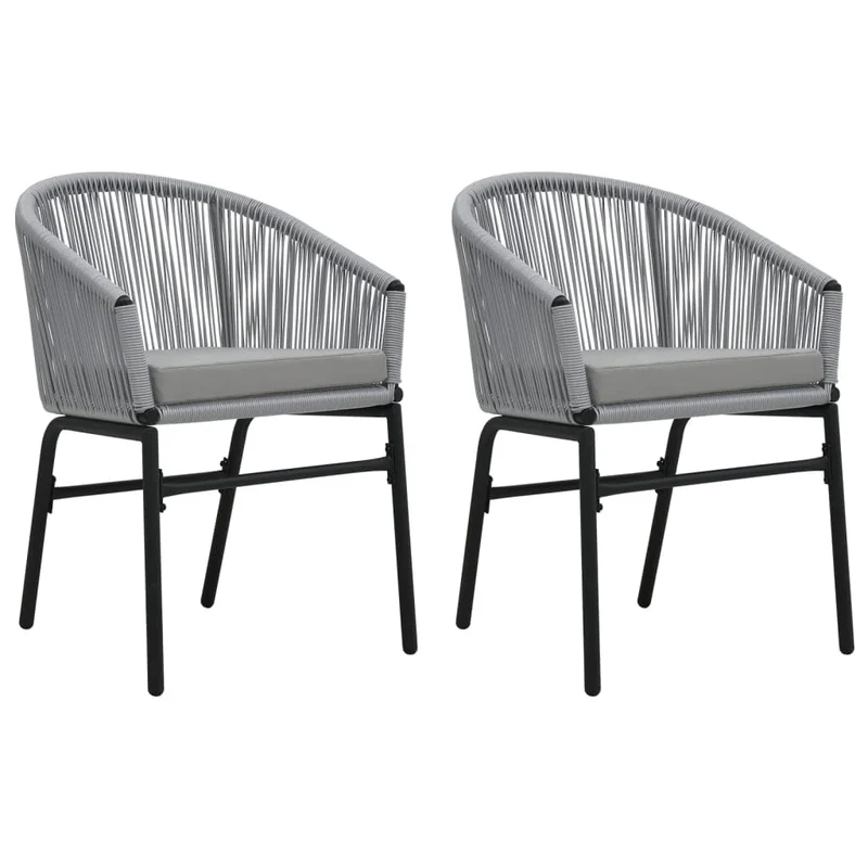 vidaXL 2X Chaises de Jardin Chaises de Terrasse Chaises de Patio Chaises d'Extérieur Sièges d'Extérieur Meuble de Jardin Anthracite Rotin PE