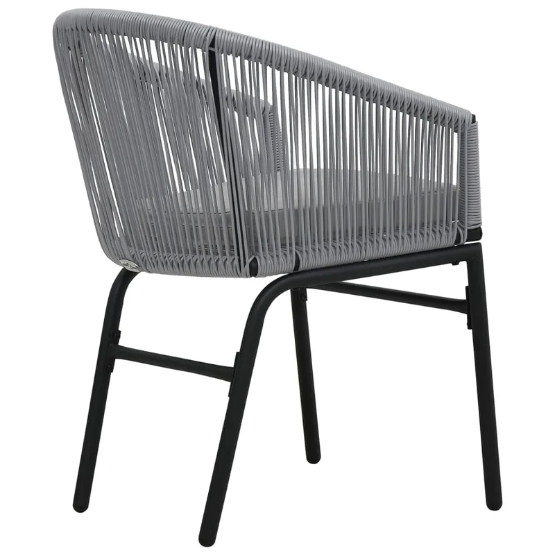 vidaXL 2X Chaises de Jardin Chaises de Terrasse Chaises de Patio Chaises d'Extérieur Sièges d'Extérieur Meuble de Jardin Anthracite Rotin PE