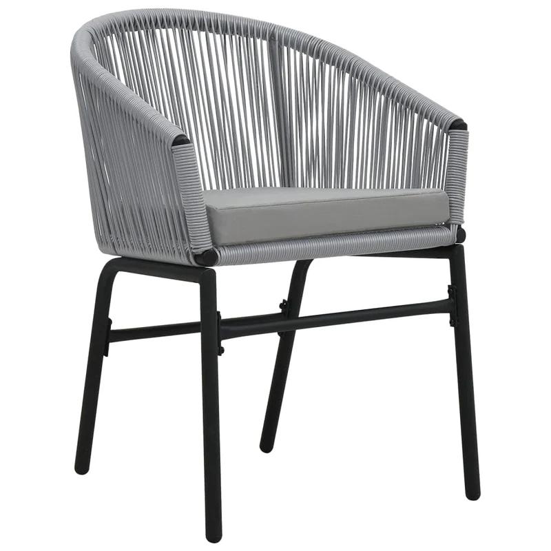 vidaXL 2X Chaises de Jardin Chaises de Terrasse Chaises de Patio Chaises d'Extérieur Sièges d'Extérieur Meuble de Jardin Anthracite Rotin PE