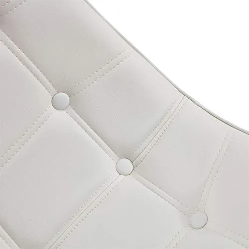 IDIMEX Lot de 4 chaises Alvaro pour Salle à Manger ou Cuisine avec 4 Pieds en métal Noir et Assise capitonnée, revêtement synthétique Blanc