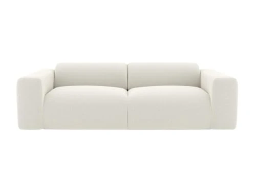 Vente-unique - Canapé 4 Places en Tissu Bouclette Blanc POGNI