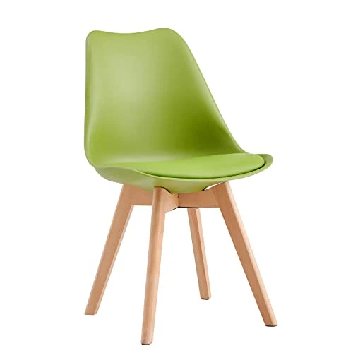 mcc direct Lot de 2 chaises de salle à manger, de cuisine, de bureau, design Eva (vert)