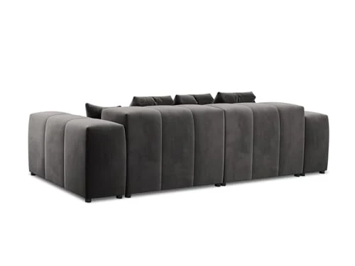 MICADONI Canapé Modulaire Margo, 3 Places, Gris Foncé, Velours