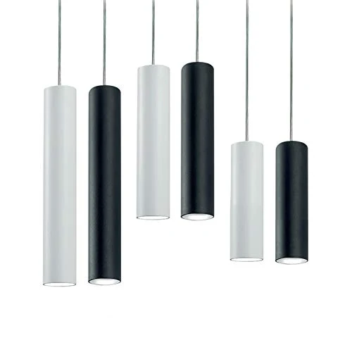 L+ Lustre de cuisine moderne, spot led plafond, en métal, forme cylindre, GU10, plafond H60 cm, diamètre 6 cm