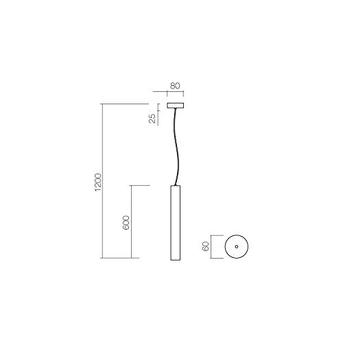 L+ Lustre de cuisine moderne, spot led plafond, en métal, forme cylindre, GU10, plafond H60 cm, diamètre 6 cm