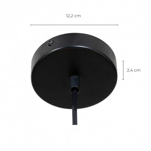 C-CRÉATION - Suspension NISLEY pour Utilisation en Intérieur - Métal - Style Industriel - D60 cm - 1 Ampoule 8 Watts pour Douille E27 - Noir