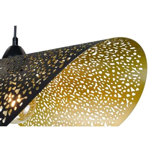 C-CRÉATION - Suspension NISLEY pour Utilisation en Intérieur - Métal - Style Industriel - D60 cm - 1 Ampoule 8 Watts pour Douille E27 - Noir